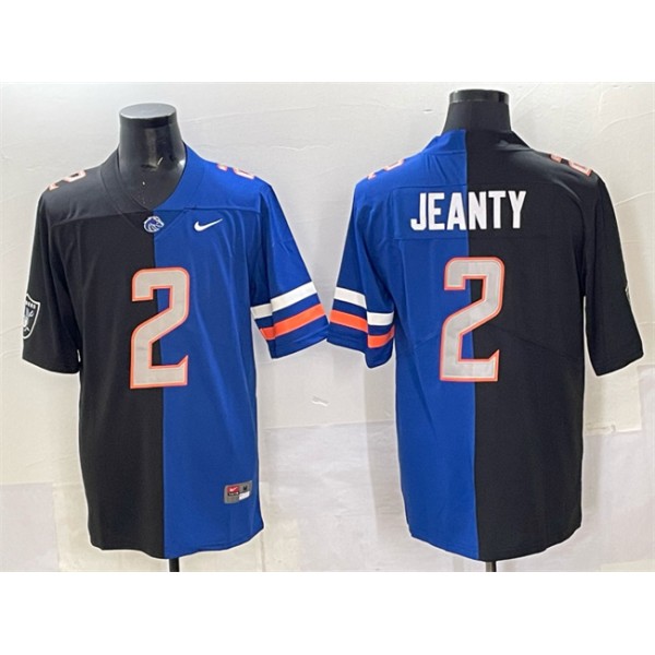 Las Vegas Raiders X Broncos #2 Ashton Jeanty Black Blue Split Limited Football Stitched Jersey