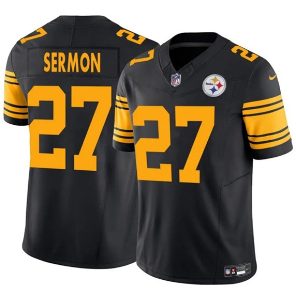 Pittsburgh Steelers #27 Trey Sermon Black 2025 F.U.S.E. Color Rush Vapor Untouchable Limited Football Stitched Jersey