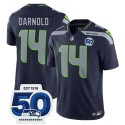 Seattle Seahawks #14 Sam Darnold Navy 2025 F.U.S.E. 50th Anniversary Patch Vapor Limited Football Stitched Jersey
