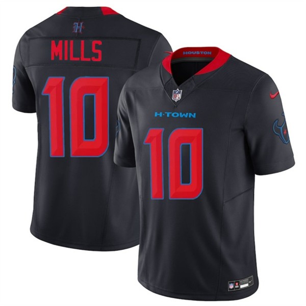 Houston Texans #10 Davis Mills Navy 2nd Alternate 2025 F.U.S.E. Vapor Limited Football Stitched Jersey