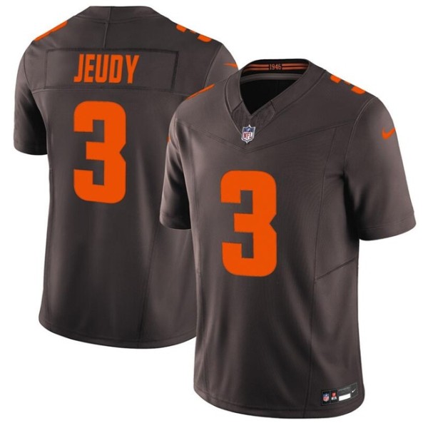 Cleveland Browns #3 Jerry Jeudy Brown 2025 F.U.S.E. 'Alpha Dawg Edition' Vapor Limited Football Stitched Jersey