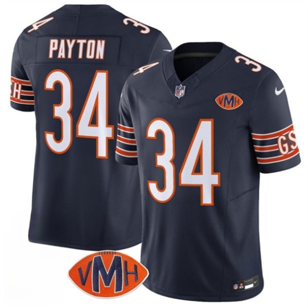 Chicago Bears #34 Walter Payton Navy 2025 F.U.S.E. With VMH Patch Vapor Untouchable Limited Football Stitched Jersey