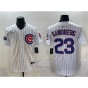 Chicago Cubs #23 Ryne Sandberg White Pinstripe 'Ryne Sandberg Tribute' Vapor Limited V2 Stitched Jersey