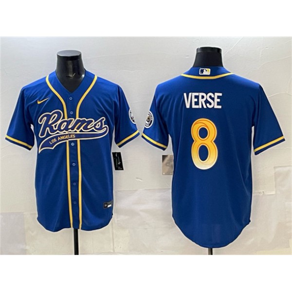 Los Angeles Rams #8 Jared Verse Royal Cool Base Stitched Jersey