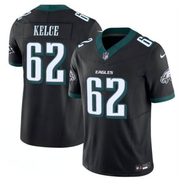 Philadelphia Eagles #62 Jason Kelce Black 2024 F.U.S.E. Vapor Untouchable Limited Football Stitched Jersey