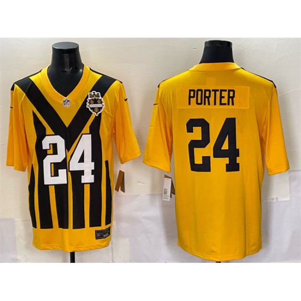Pittsburgh Steelers #24 Joey Porter Jr. Gold 1933 Throwback Alternate Football Stitched Game Jersey