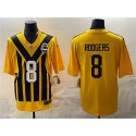 Pittsburgh Steelers #8 Aaron Rodgers Gold 1933 Throwback Alternate Football Stitched Game Jersey