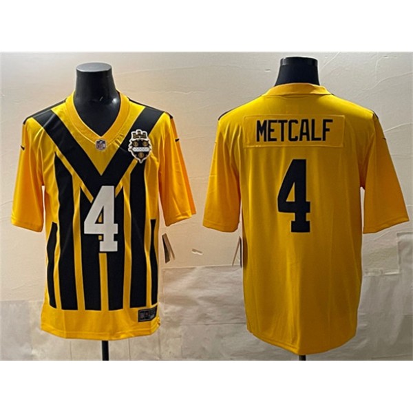 Pittsburgh Steelers #4 DK Metcalf Gold 1933 Throwback Alternate Football Stitched Game Jersey