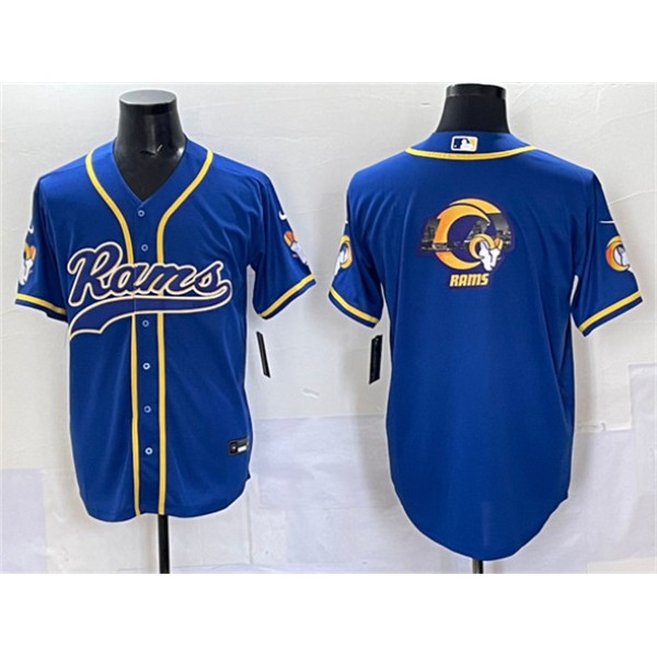 Los Angeles Rams Team Logo Royal Cool Base Stitched Jersey
