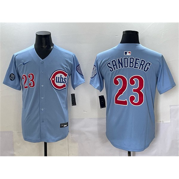 Chicago Cubs #23 Ryne Sandberg Blue 'Ryne Sandberg Tribute' Vapor Limited V2 Stitched Jersey
