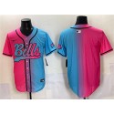 Buffalo Bills Blank Pink Blue Limited Stitched Jersey