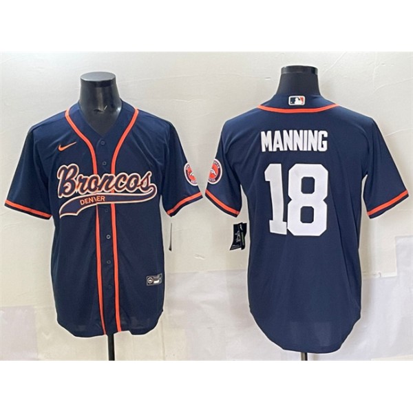 Denver Broncos #18 Peyton Manning Navy Cool Base Stitched Jersey