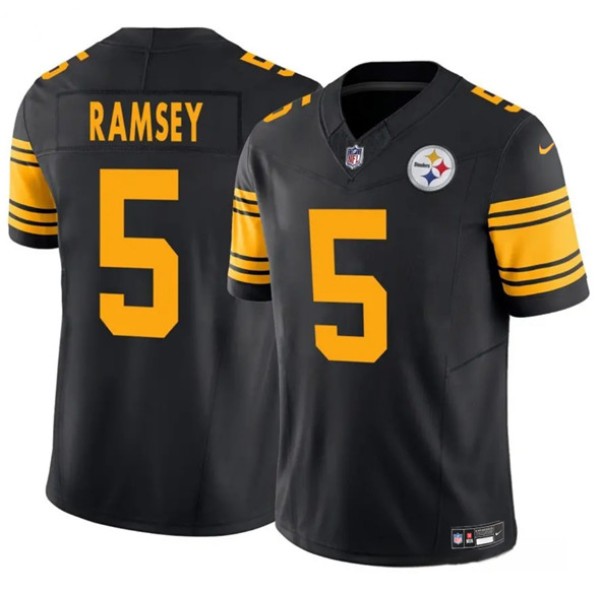 Pittsburgh Steelers #5 Jalen Ramsey Black 2025 F.U.S.E. Color Rush Vapor Limited Football Stitched Jersey