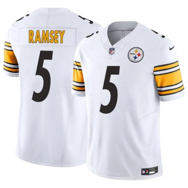 Pittsburgh Steelers #5 Jalen Ramsey White 2025 F.U.S.E. Vapor Limited Football Stitched Jersey