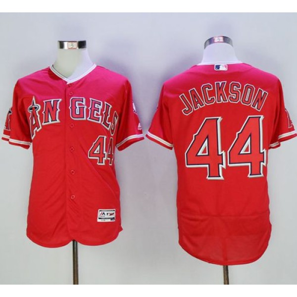Angels Of Anaheim #44 Reggie Jackson Red Flexbase Authentic Collection Stitched Jersey