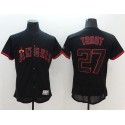 Angels Of Anaheim #27 Mike Trout Black Fashion Flexbase Authentic Collection Stitched Jersey