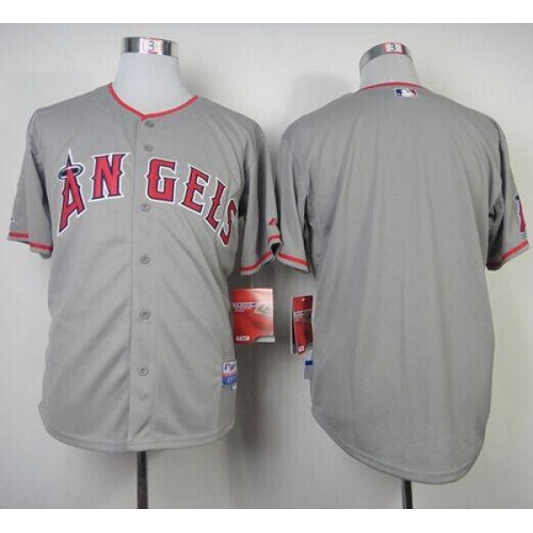 Angels Of Anaheim Blank Grey Cool Base Stitched Jersey
