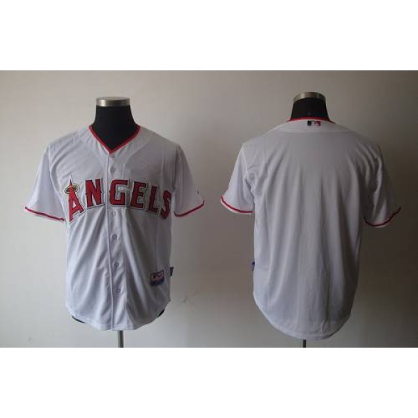 Angels Of Anaheim Blank White Cool Base Stitched Jersey