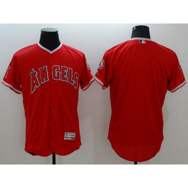 Angels Of Anaheim Blank Red Flexbase Authentic Collection Stitched Jersey