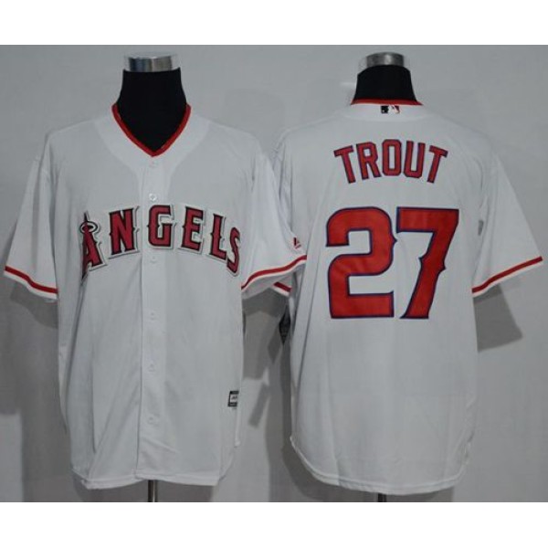Angels Of Anaheim #27 Mike Trout White New Cool Base Stitched Jersey