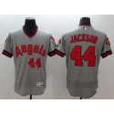 Angels Of Anaheim #44 Reggie Jackson Grey Flexbase Authentic Collection Cooperstown Stitched Jersey