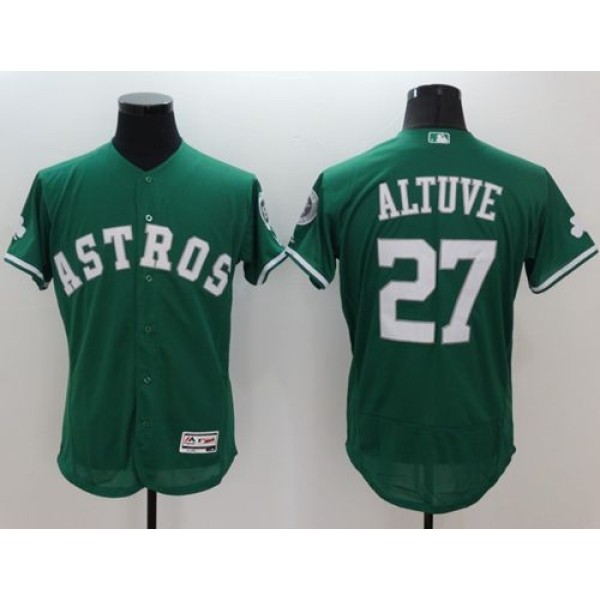Astros #27 Jose Altuve Green Celtic Flexbase Authentic Collection Stitched Jersey