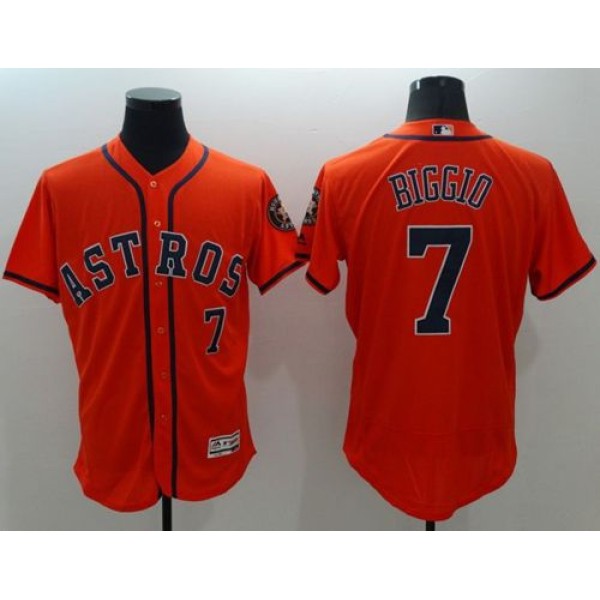 Astros #7 Craig Biggio Orange Flexbase Authentic Collection Stitched Jersey