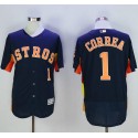 Astros #1 Carlos Correa Navy Blue Flexbase Authentic Collection Stitched Jersey