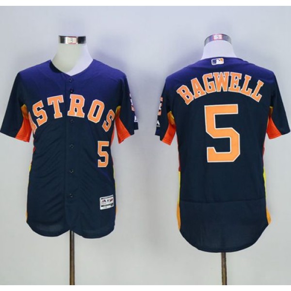 Astros #5 Jeff Bagwell Navy Blue Flexbase Authentic Collection Stitched Jersey
