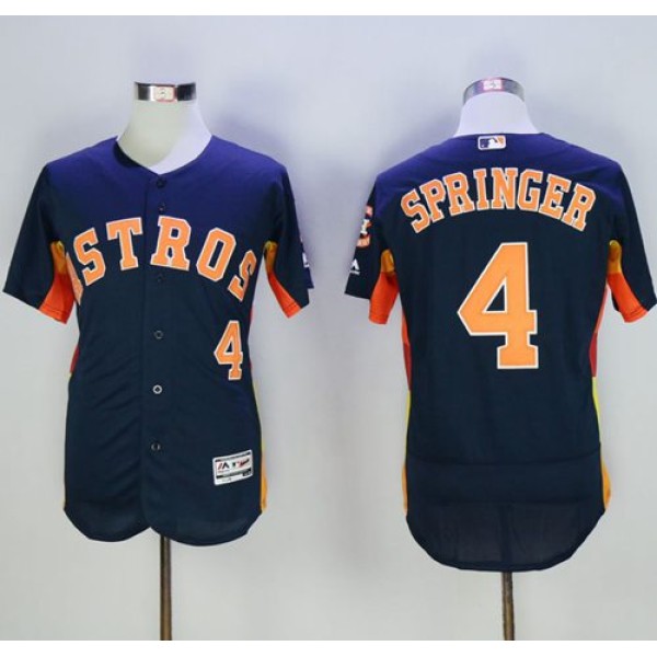 Astros #4 George Springer Navy Blue Flexbase Authentic Collection Stitched Jersey