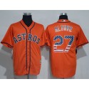 Astros #27 Jose Altuve Orange USA Flag Fashion Stitched Jersey