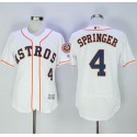 Astros #4 George Springer White Flexbase Authentic Collection Stitched Jersey