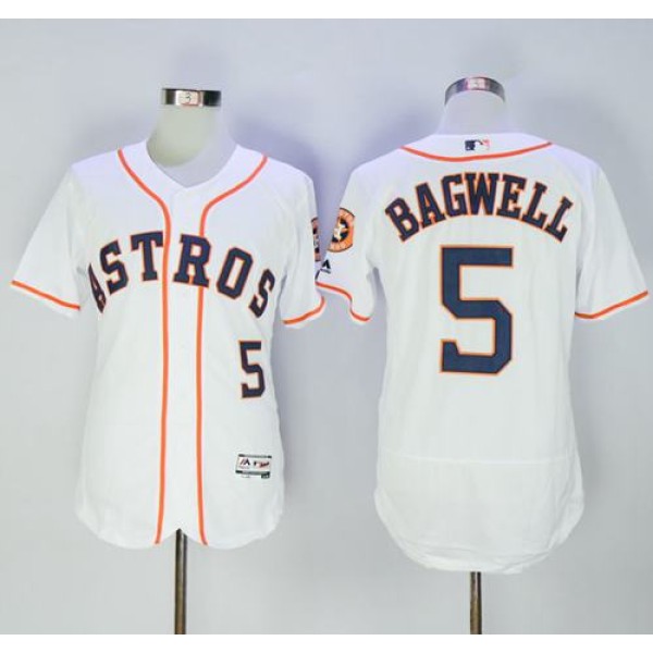 Astros #5 Jeff Bagwell White Flexbase Authentic Collection Stitched Jersey