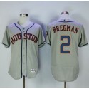 Astros #2 Alex Bregman Grey Flexbase Authentic Collection Stitched Jersey