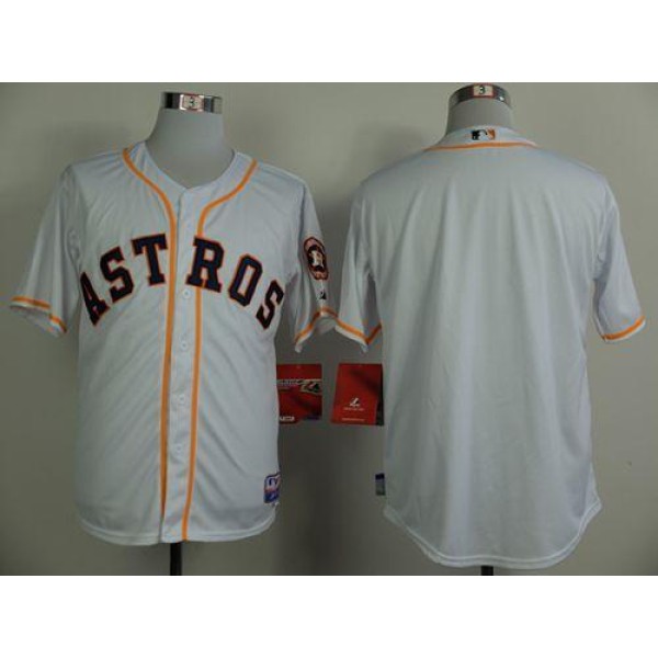 Astros Blank White Cool Base Stitched Jersey