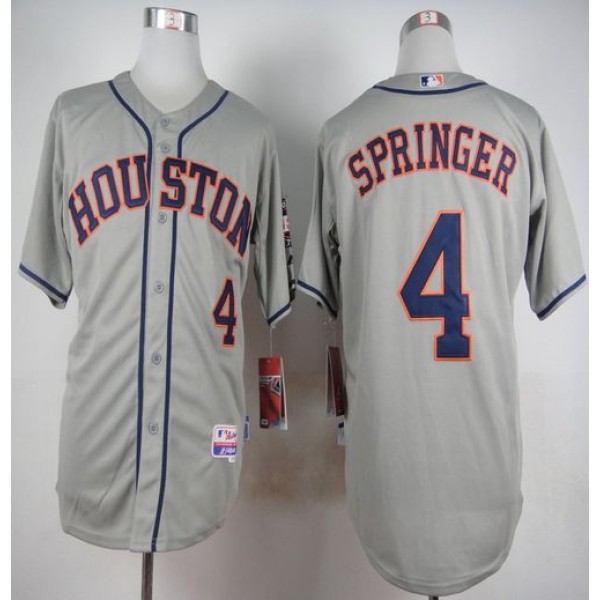 Astros #4 George Springer Grey Cool Base Stitched Jersey