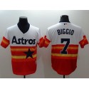 Astros #7 Craig Biggio White Orange Flexbase Authentic Collection Cooperstown Stitched Jersey