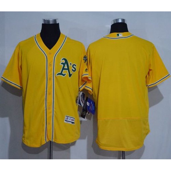 Athletics Blank Gold Flexbase Authentic Collection Stitched Jersey