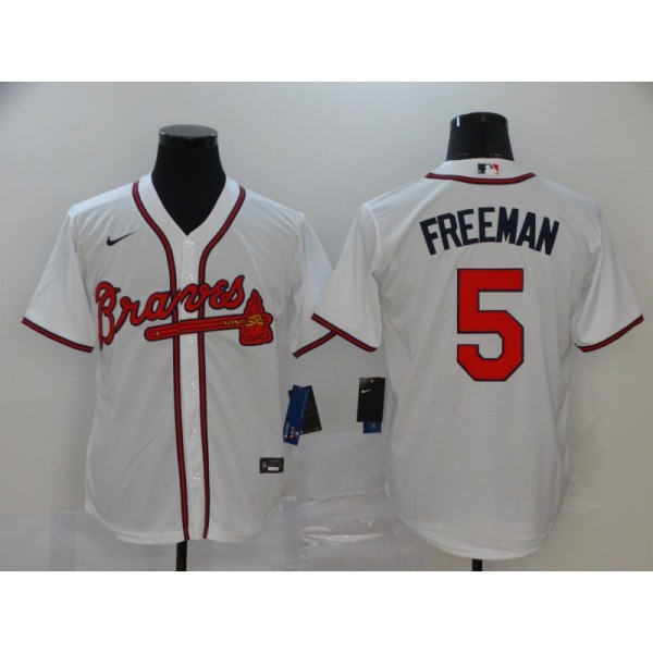 Atlanta Braves #5 Freddie Freeman White Cool Base Stitched Jersey