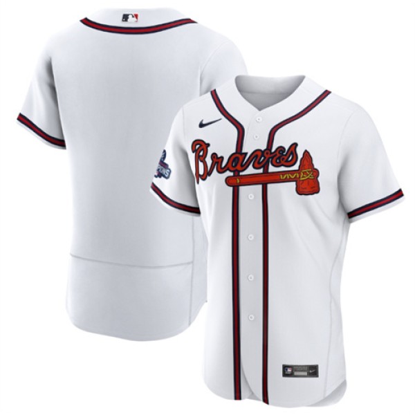 Atlanta Braves Blank 2021 White World Series Champions Stitched Baseball Jersey
