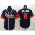 Atlanta Braves #5 Freddie Freeman Navy Stitched Jersey