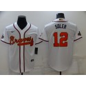Atlanta Braves #12 Jorge Soler 2022 White Gold World Series Champions Program Cool Base Stitched Baseball Jersey