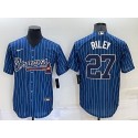 Atlanta Braves #27 Austin Riley Navy Cool Base Stitched Baseball Jersey