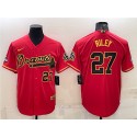 Atlanta Braves #27 Austin Riley Red Gold Cool Base Stitched Baseball Jersey