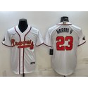 Atlanta Braves #23 Michael Harris II White Gold World Series Champions Program Cool Base Stitched Baseball Jersey