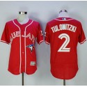 Blue Jays #2 Troy Tulowitzki Red Flexbase Authentic Collection Canada Day Stitched Jersey