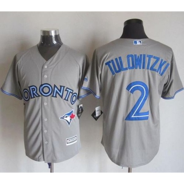 Blue Jays #2 Troy Tulowitzki Grey New Cool Base Stitched Jersey