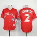 Blue Jays #2 Troy Tulowitzki Red Canada Day Stitched Jersey