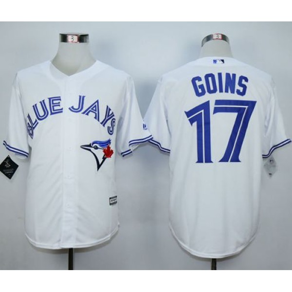 Blue Jays #17 Ryan Goins White New Cool Base Stitched Jersey