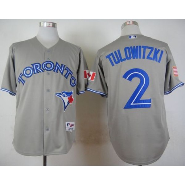 Blue Jays #2 Troy Tulowitzki Grey Stitched Jersey